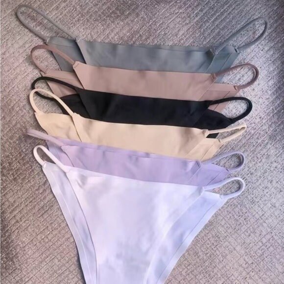 6pc Silky Seamless Mid/High-Rise Bikini Panties Set - Picture 3 of 7